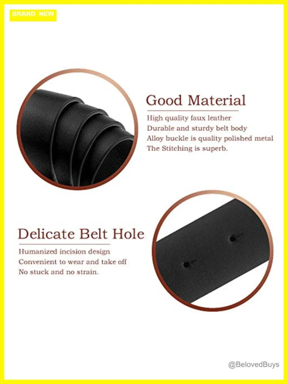 Women's PU Leather Double O Ring Faux Leather Waist Belt